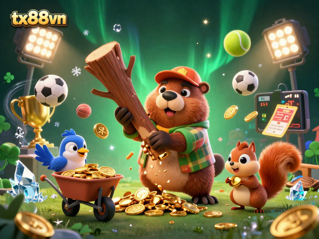 Experience thrilling gaming at tx88vn with 3D characters celebrating jackpots in a vibrant casino world.