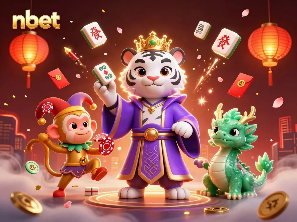 Experience thrilling games with nbet's vibrant digital casino scenes featuring animated characters.