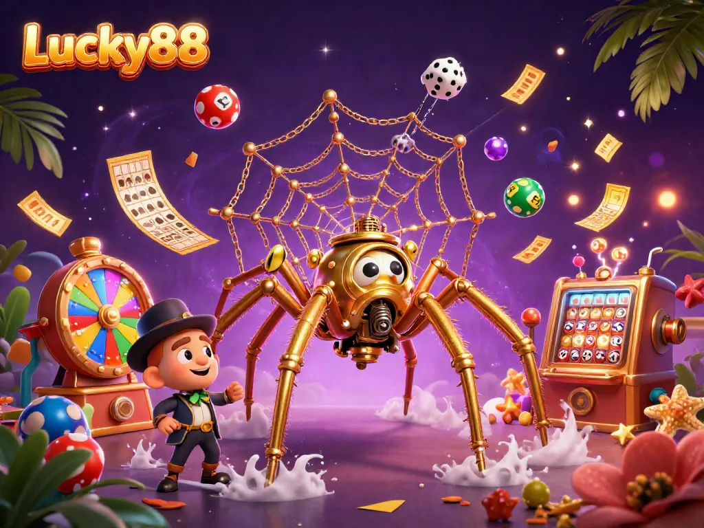 Engage in thrilling gameplay at Lucky88 with vibrant visuals showcasing dynamic gambling elements.