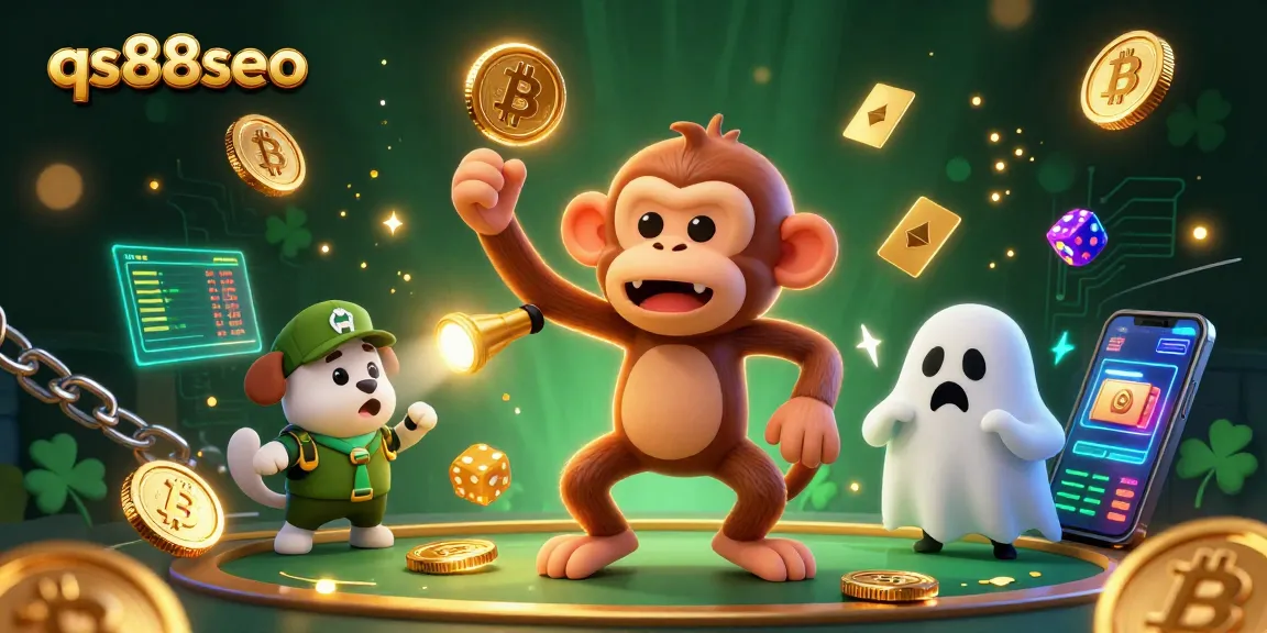 Experience thrilling online betting with qs88seo's vibrant casino scene featuring a playful ghostly monkey.