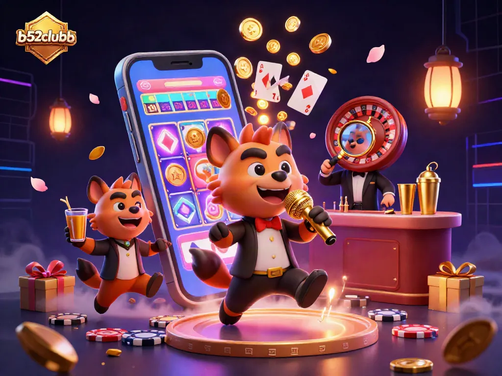 Experience thrilling moments at b52clubb while enjoying a colorful casino scene filled with excitement.