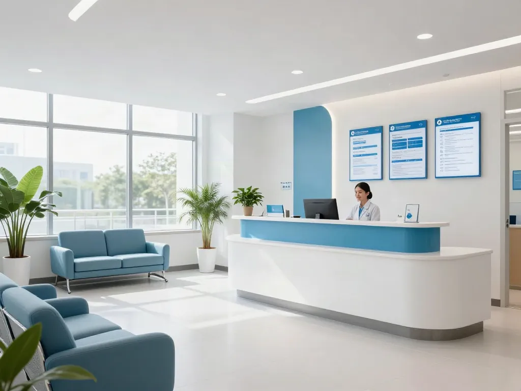 Situs slot inspired imagery in a modern health clinic focusing on patient care and wellness.