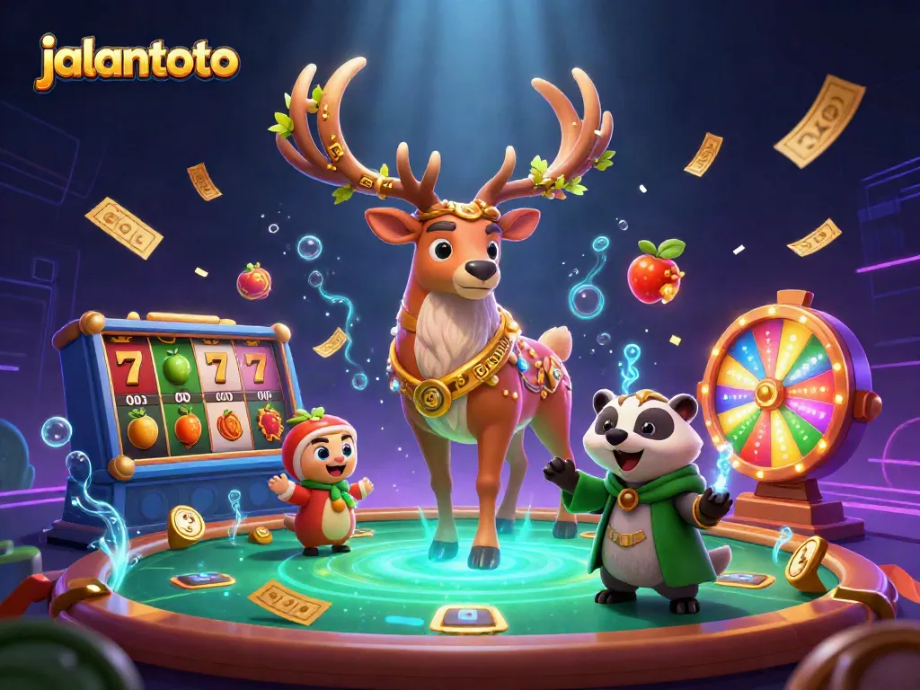 Experience the thrill of jalantoto with vibrant slot reels and dynamic casino elements.