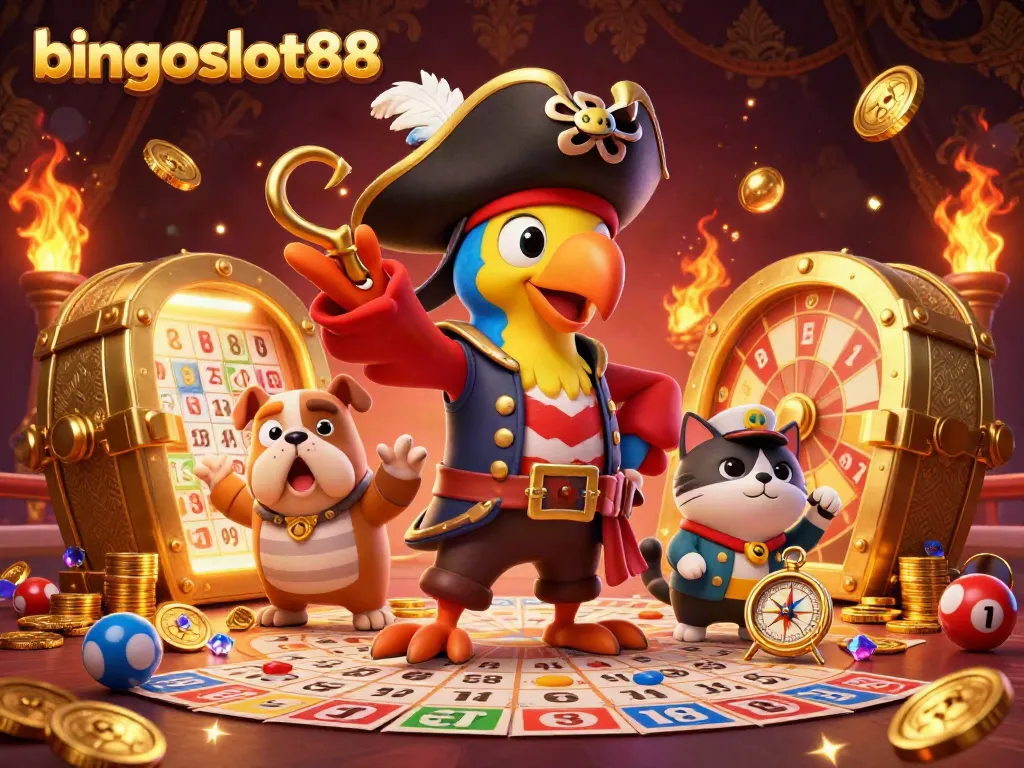 Menghadapi keseruan bingoslot88, karakter bajak laut dan elemen bingo membawa pengalaman beruntung!