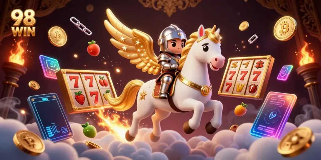 Experience thrilling gaming adventures with 98 WIN featuring dynamic slots and vibrant characters.