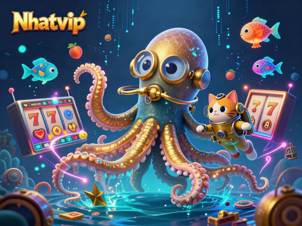 Nhatvip invites players to spin slots and chase jackpots with dynamic visuals in online gaming.
