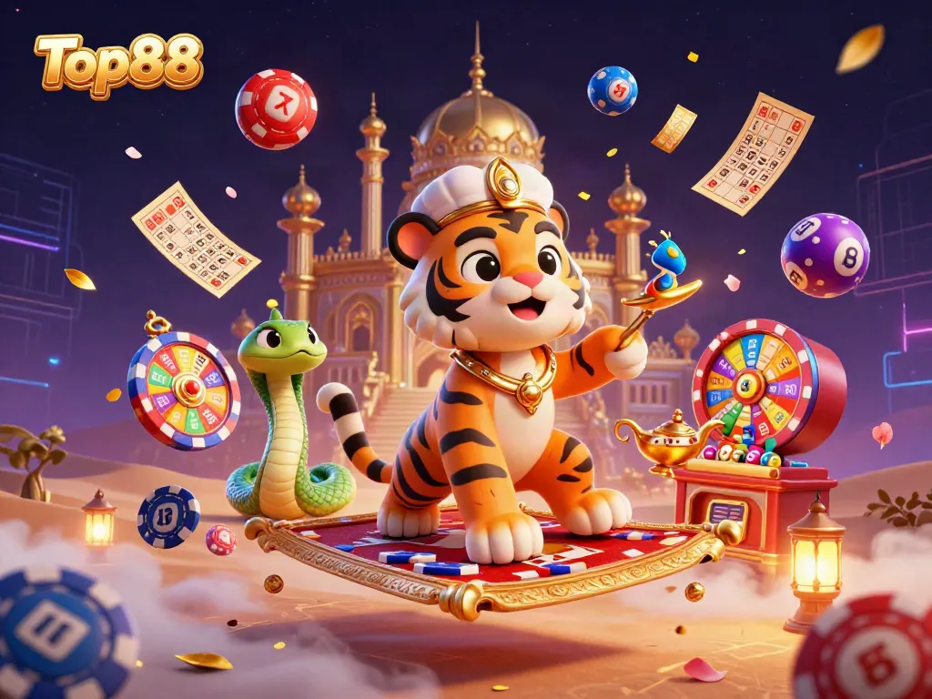 Experience Top88's vibrant casino atmosphere with captivating characters and dynamic gaming elements.
