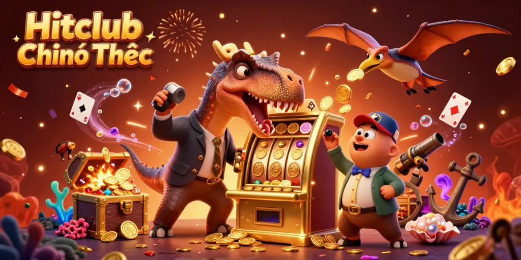 Experience the excitement at Hitclub Chính Thức with a pachycephalosaurus winning jackpots in a vibrant casino.