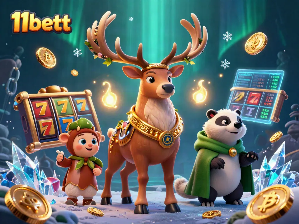 Spin the reels at 11bett with a Celtic druid and fortune elements in a vibrant casino scene.