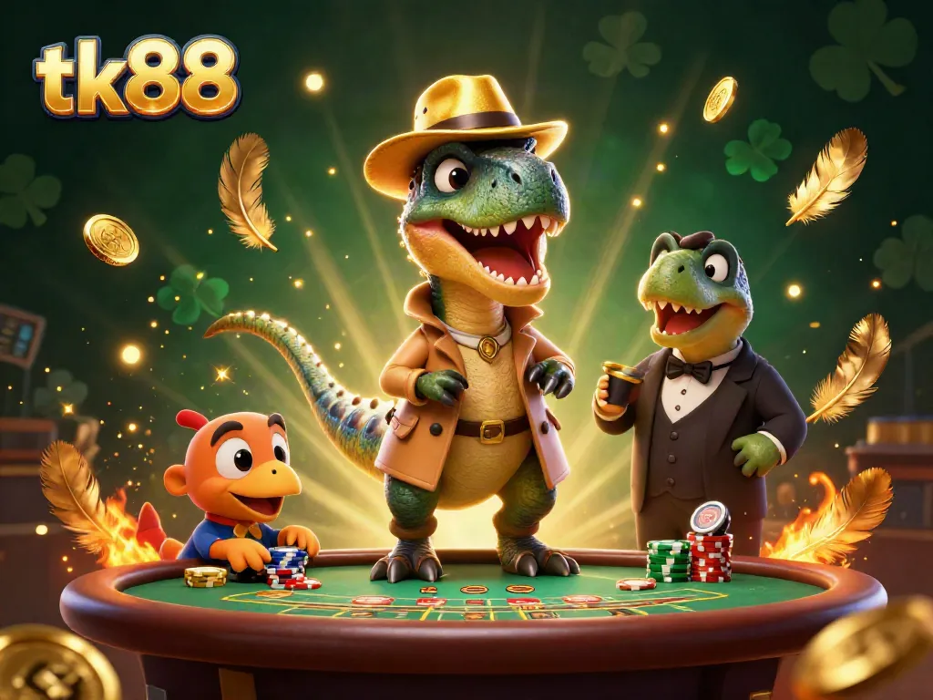 Engage in thrilling tk88 casino gameplay as a velociraptor card counter evades detection at a blackjack table.