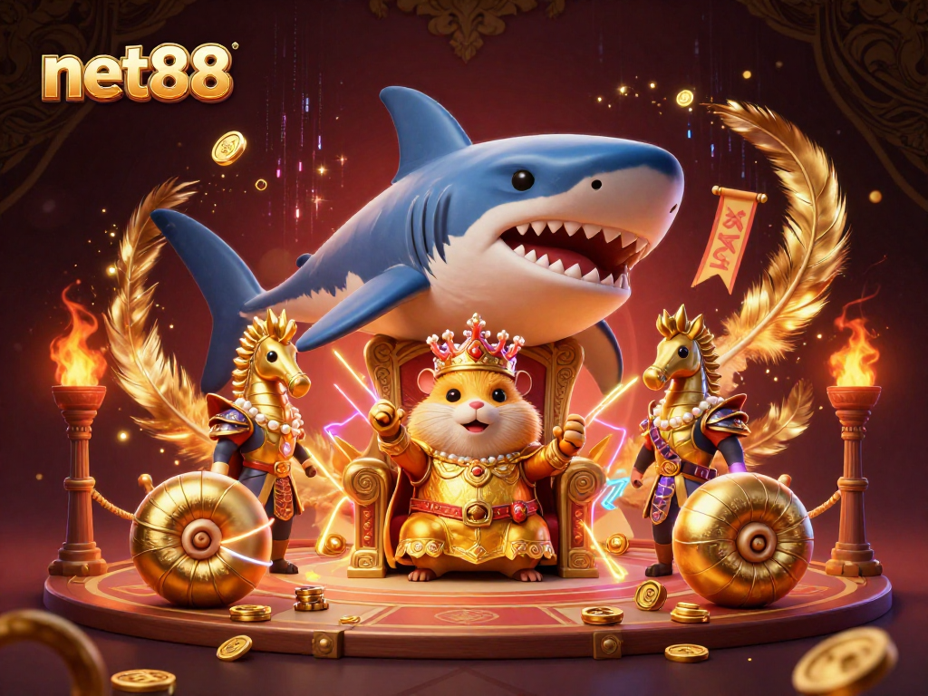 Engage with thrilling net88 gaming action featuring the golden hamster king in a dynamic casino world.