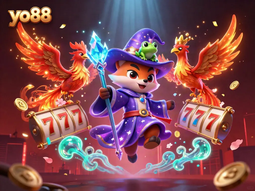 Spin to win at yo88 with dynamic 3D slot reels and magical characters in a mystical casino